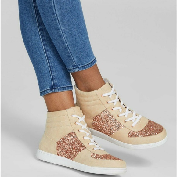 G by Guess Shoes - G By GUESS Yesi Glitter High-Top Sneakers